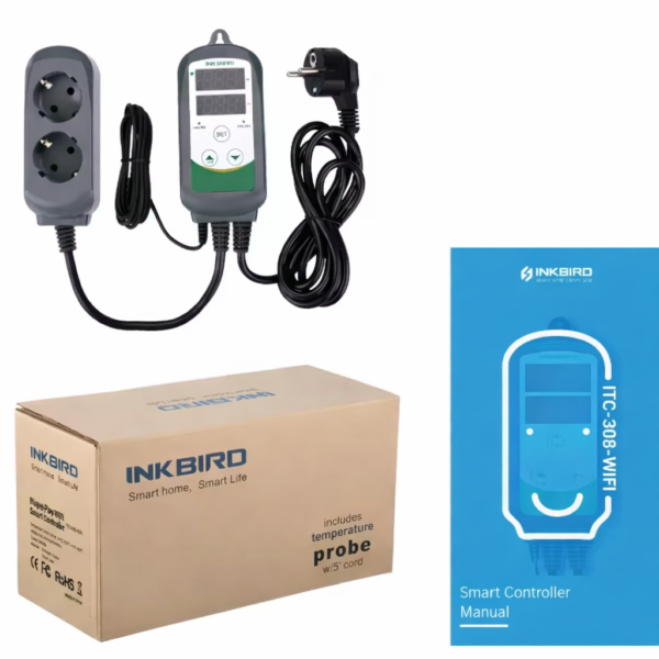 Embalagem controlador Temperatura c WIFI Sensor e Controlador de Temperatura c/ Wi-Fi - Inkbird